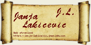 Janja Lakićević vizit kartica